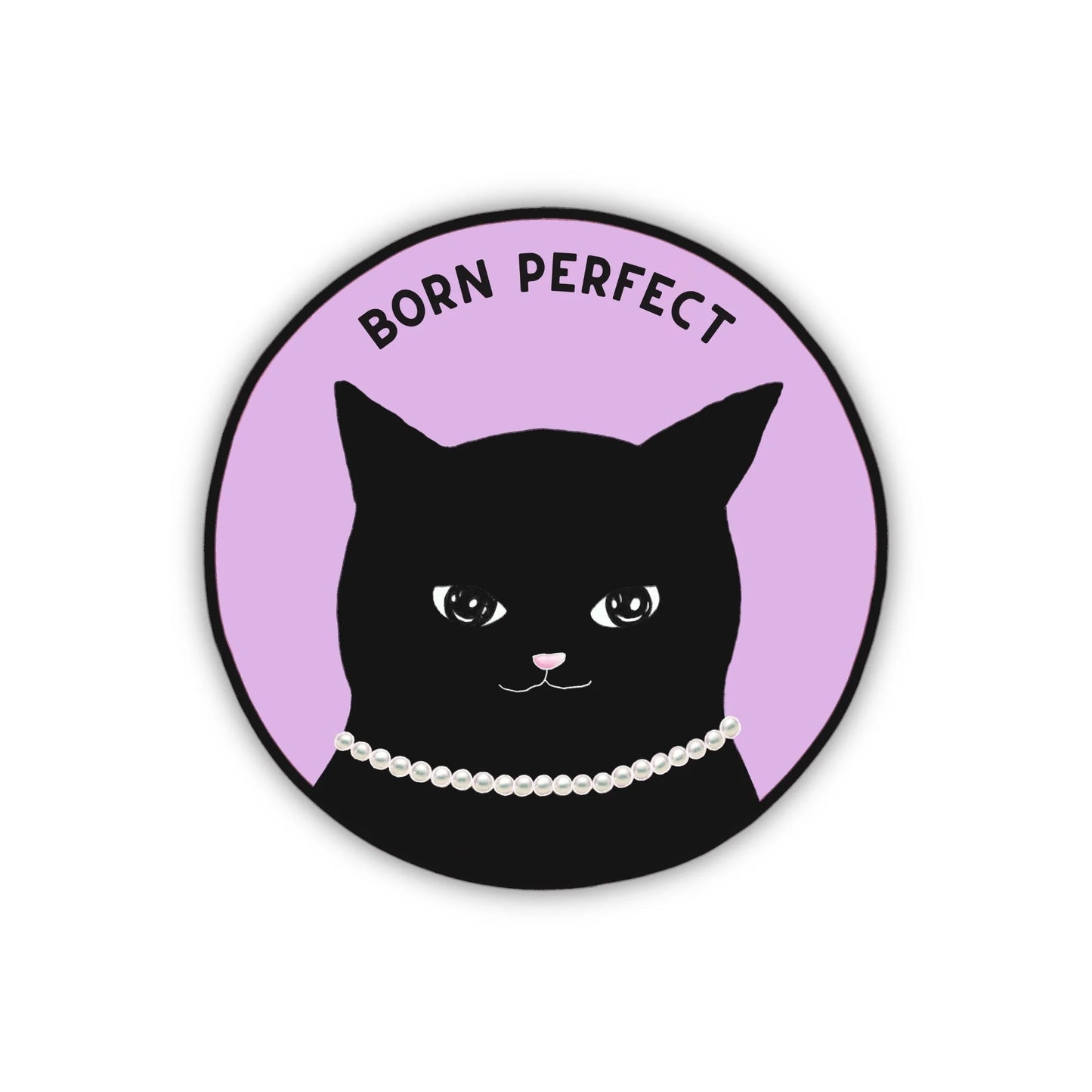 Fancy Black Cat Sticker