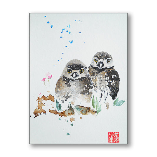 Richard Wong Card | Burrowing Owls
