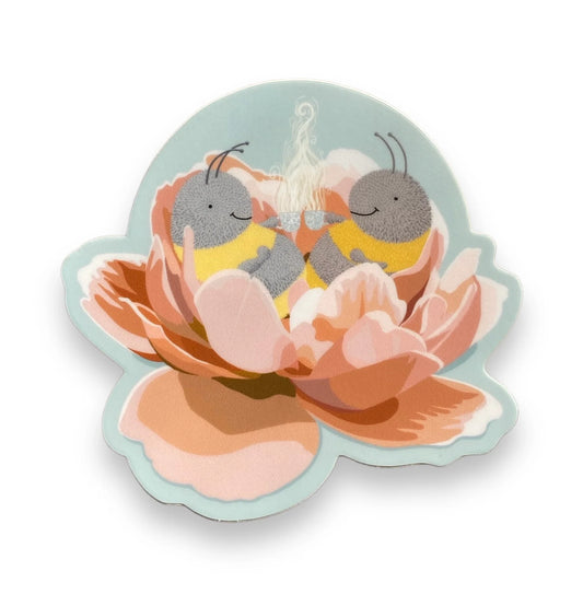 Bees Drinking Teas Sticker