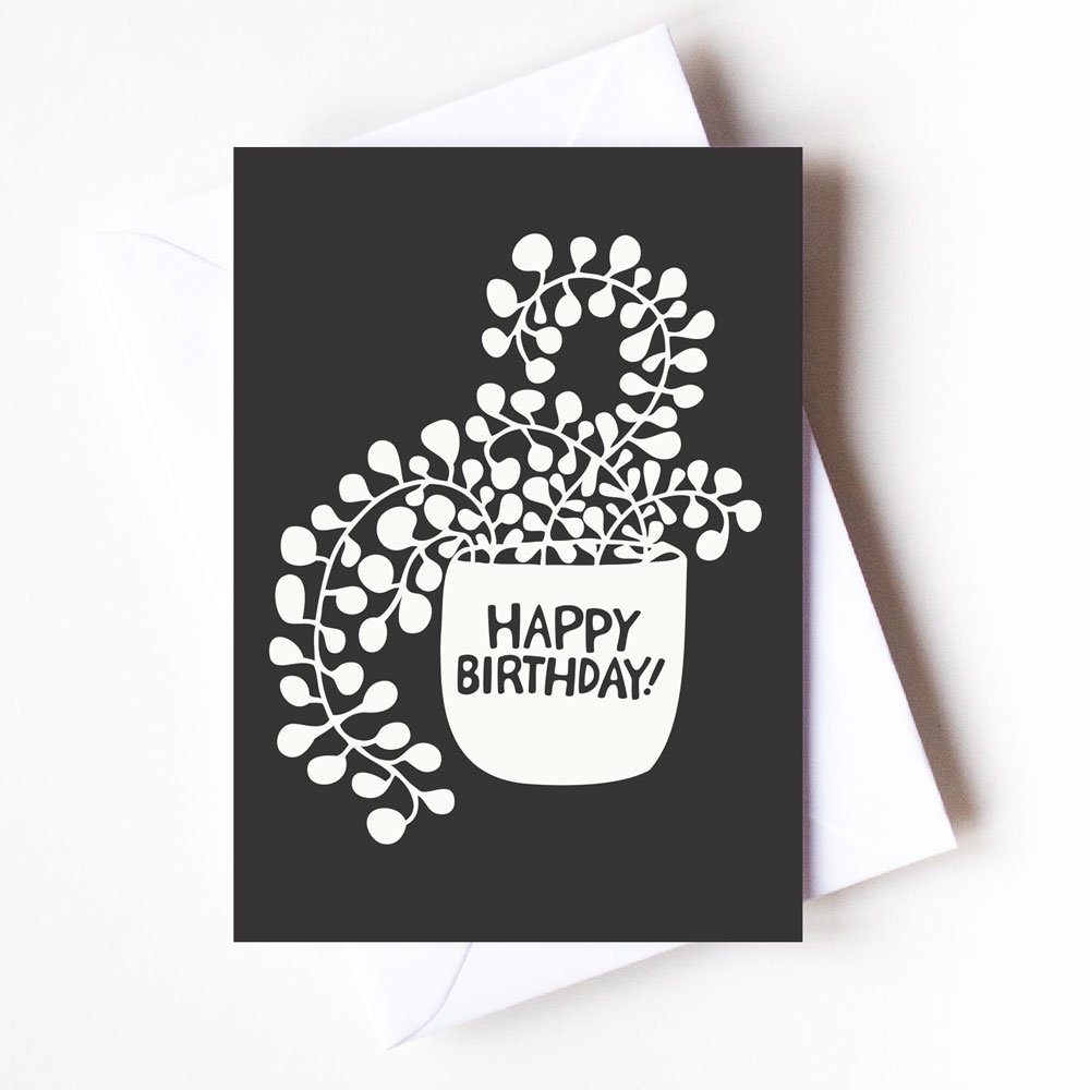 Black Floral | Birthday Card