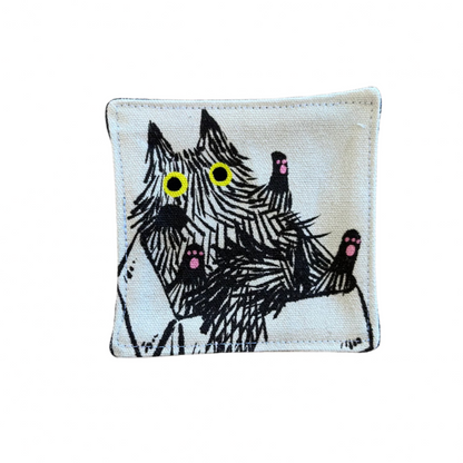 Black Fluffy Cat Coaster
