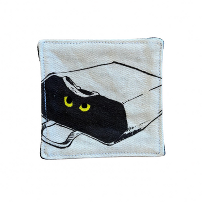 Black Fluffy Cat Coaster