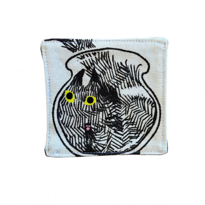 Black Fluffy Cat Coaster