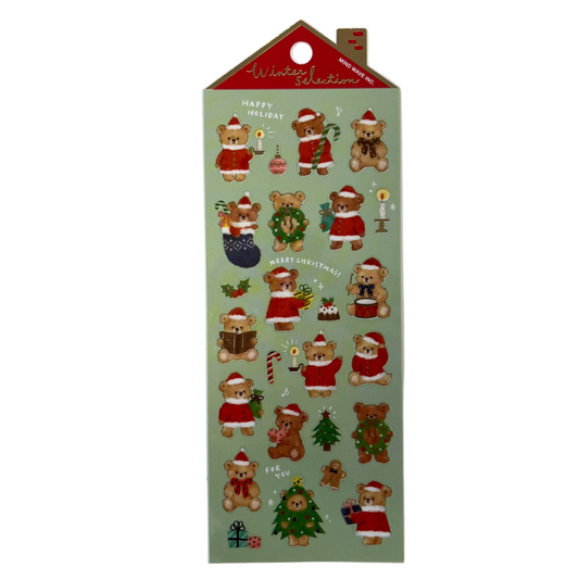 Sticker Sheet | Fluffy Santa Bears