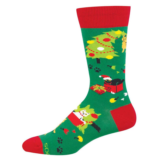 Socks Large | Kitty Christmas Chaos