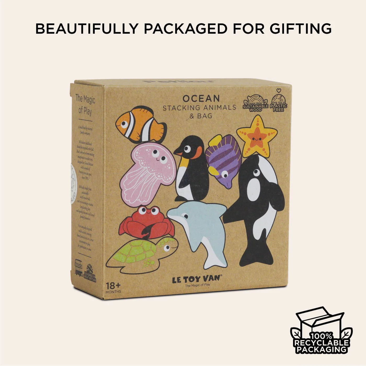 Le Toy Van Wooden Stacking Animals | Ocean Life