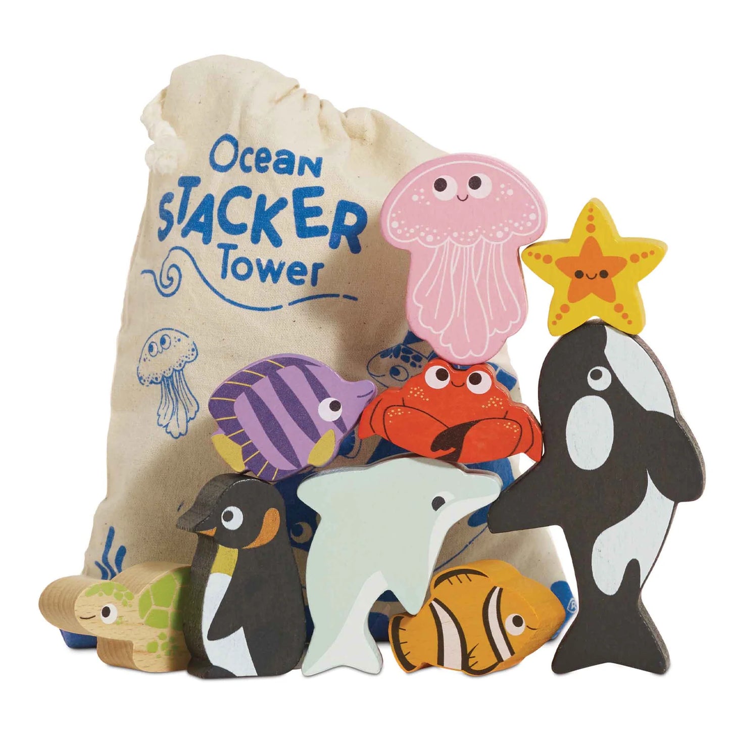 Le Toy Van Wooden Stacking Animals | Ocean Life