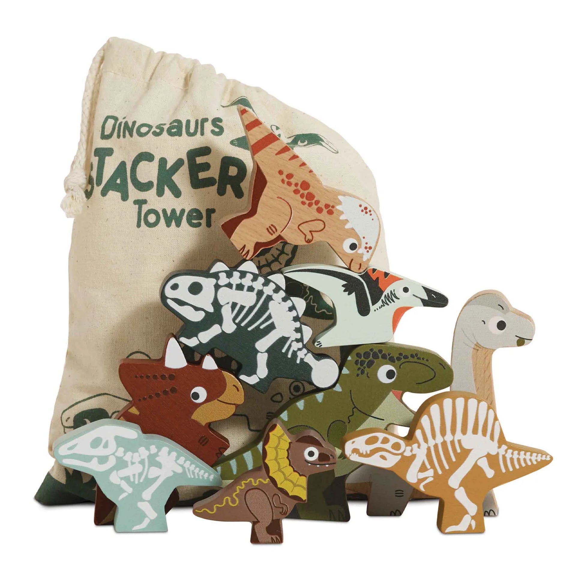 Le Toy Van Wooden Stacking Animals | Jurassic Dinosaurs - Warm Gift Shop