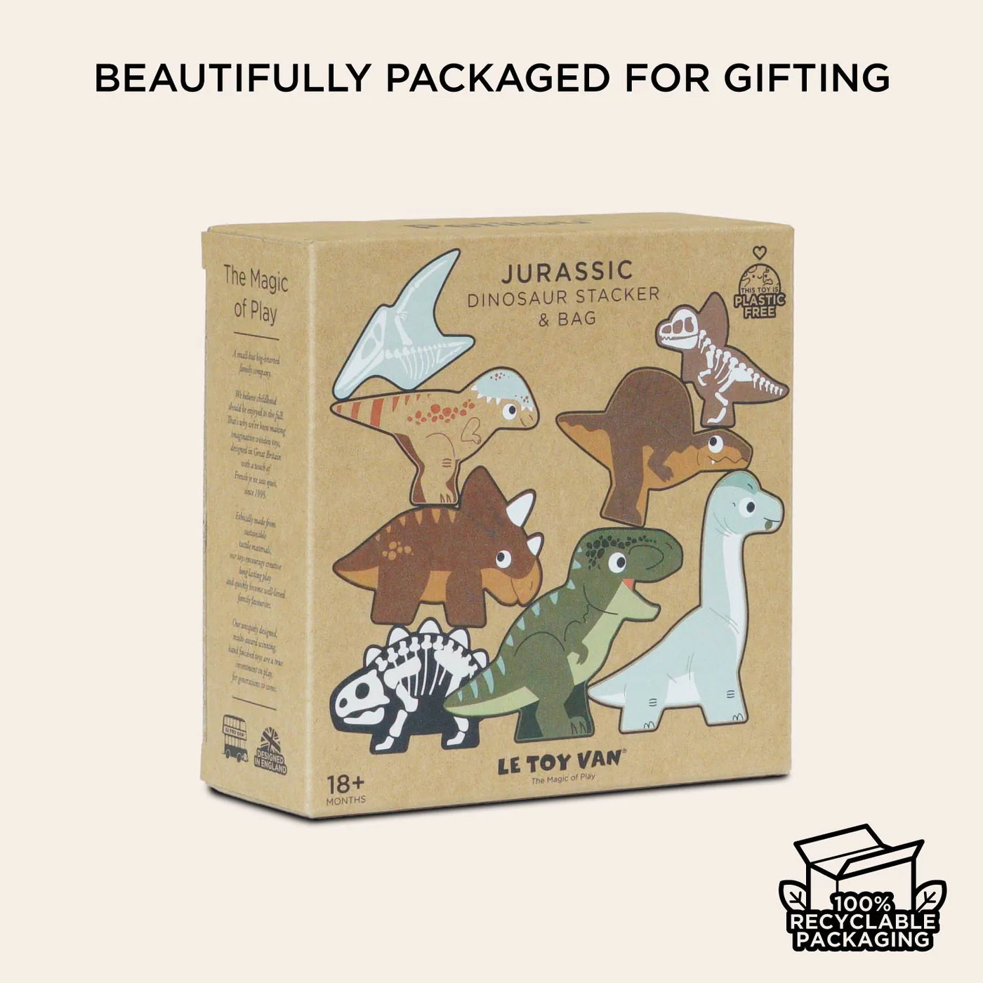 Le Toy Van Wooden Stacking Animals | Jurassic Dinosaurs - Warm Gift Shop