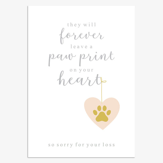 Paw Print Pet Loss | Sympathy Card