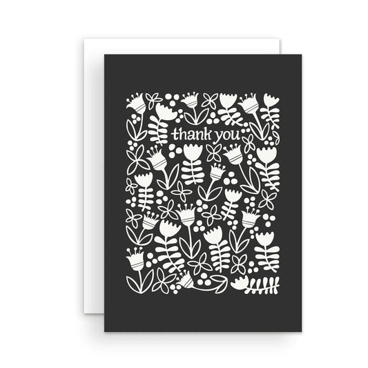 Black Floral | Thank You Card