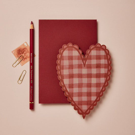 Red Gingham Heart | Valentines' Card