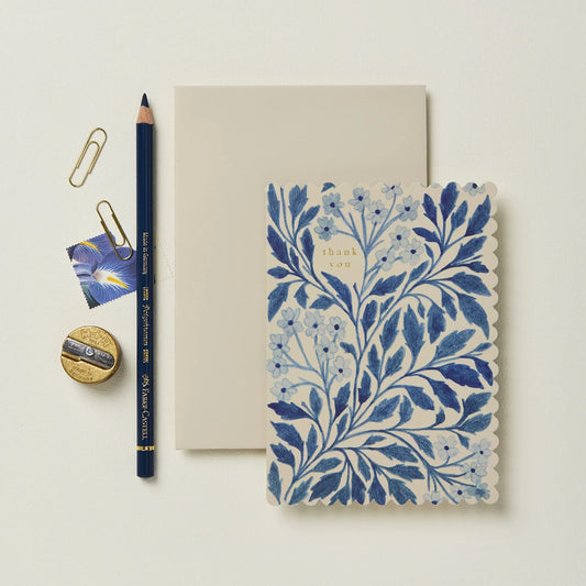 Blue Flora | Thank You Card