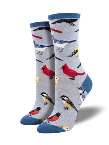 Ladies Socks | Bird of the Word Blue Heather