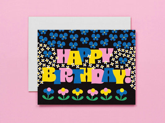 Retro Flowers | Birthday Card