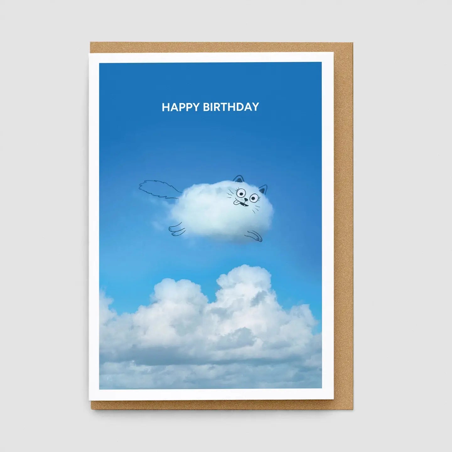 Tongue Out Cat Cloud | Birthday Card