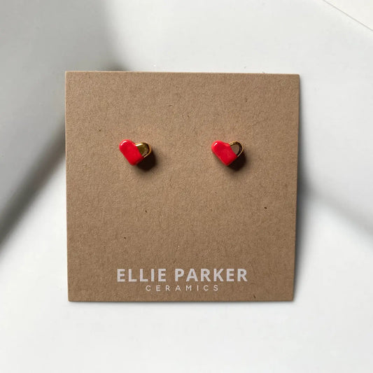 Ceramic Stud Earrings | Red Heart