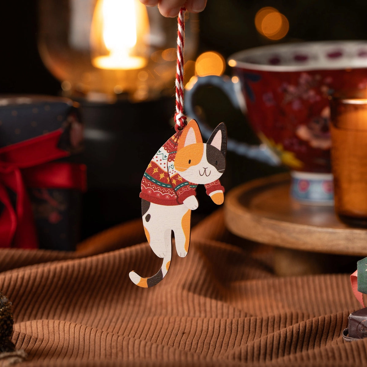Wooden Ornament | Hanging Cats