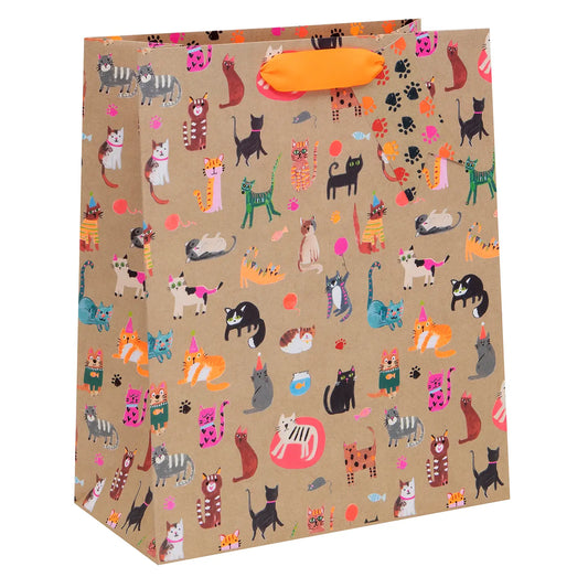 Gift Bag Large | Kraft Cats