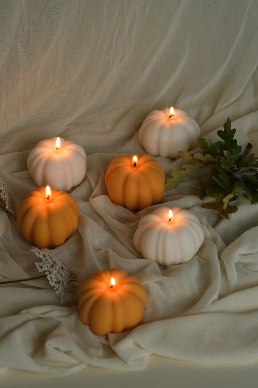 Pumpkin Shaped Candle | Orange