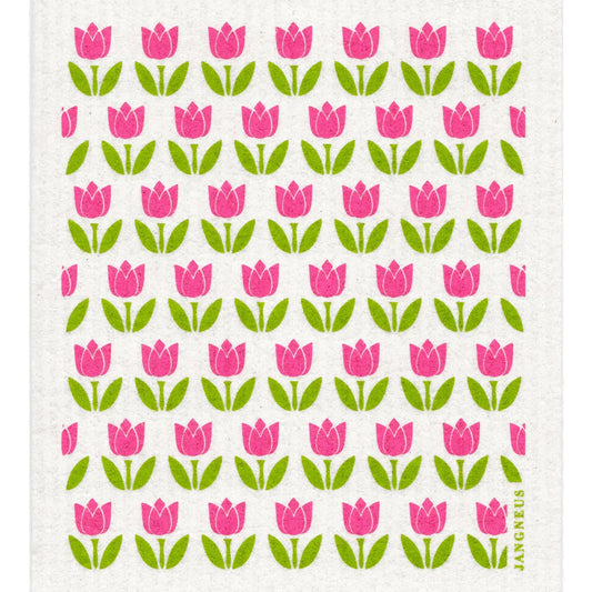 Swedish Dishcloth | Pink Tulips