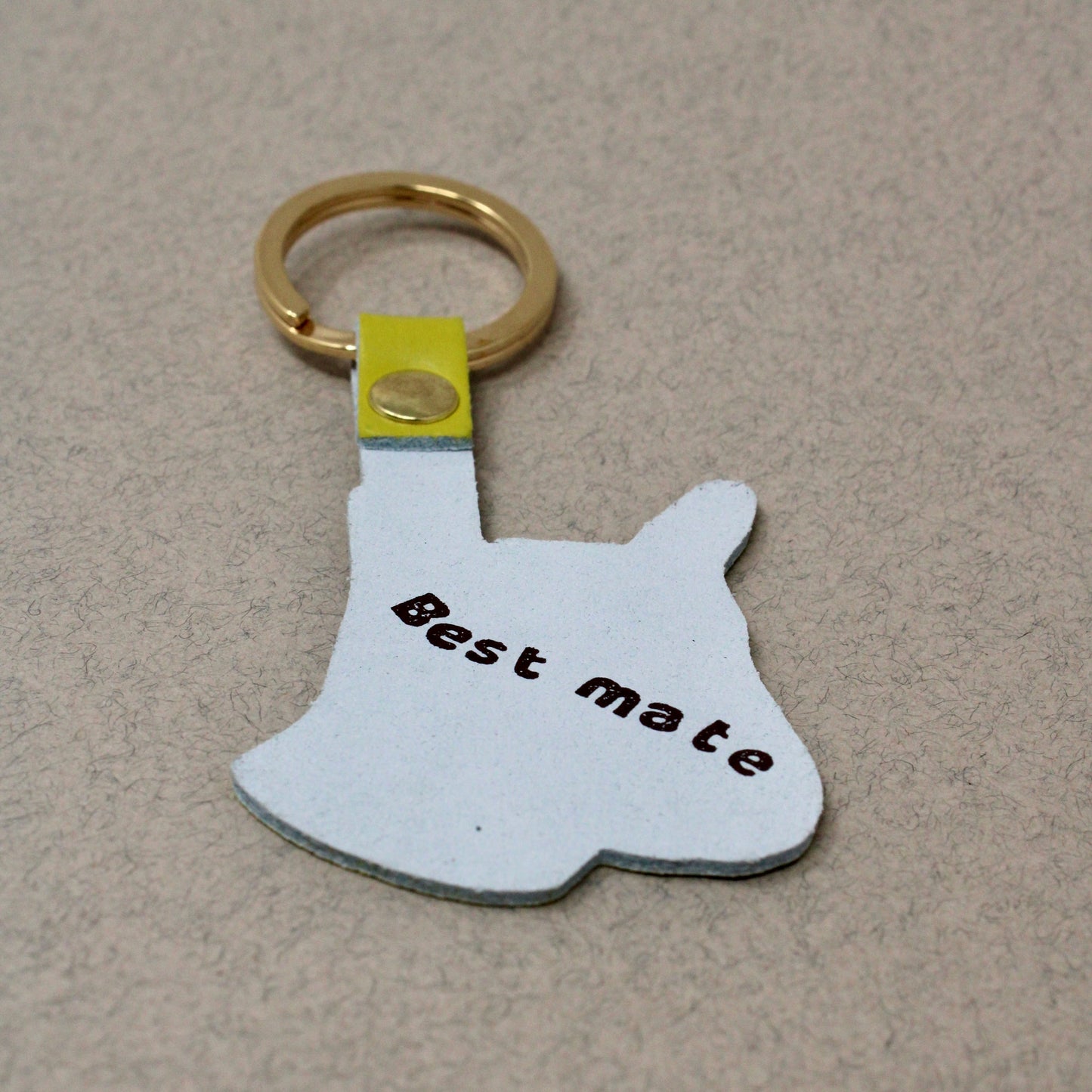 Best Mate Dog Leather Keychain | Orange - Warm Gift Shop