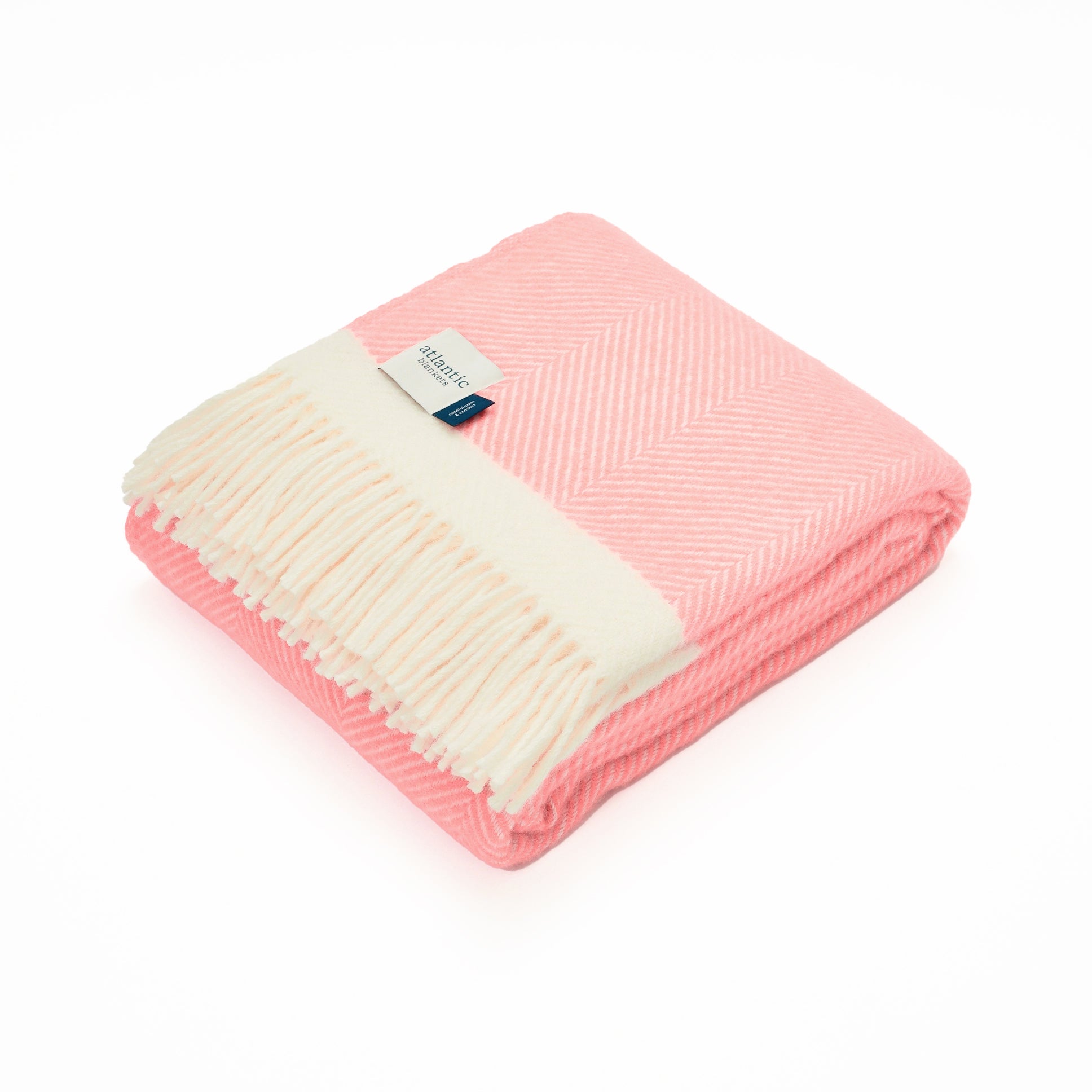 Atlantic Blankets | Candy Floss Herringbone Wool Blanket - Warm Gift Shop