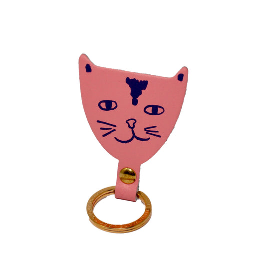 Cat Leather Keychain | Pale Pink - Warm Gift Shop