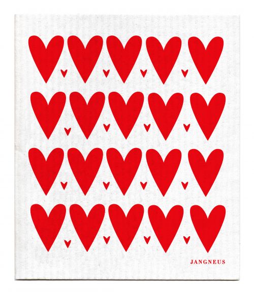 Swedish Dishcloth | Red Hearts - Warm Gift Shop