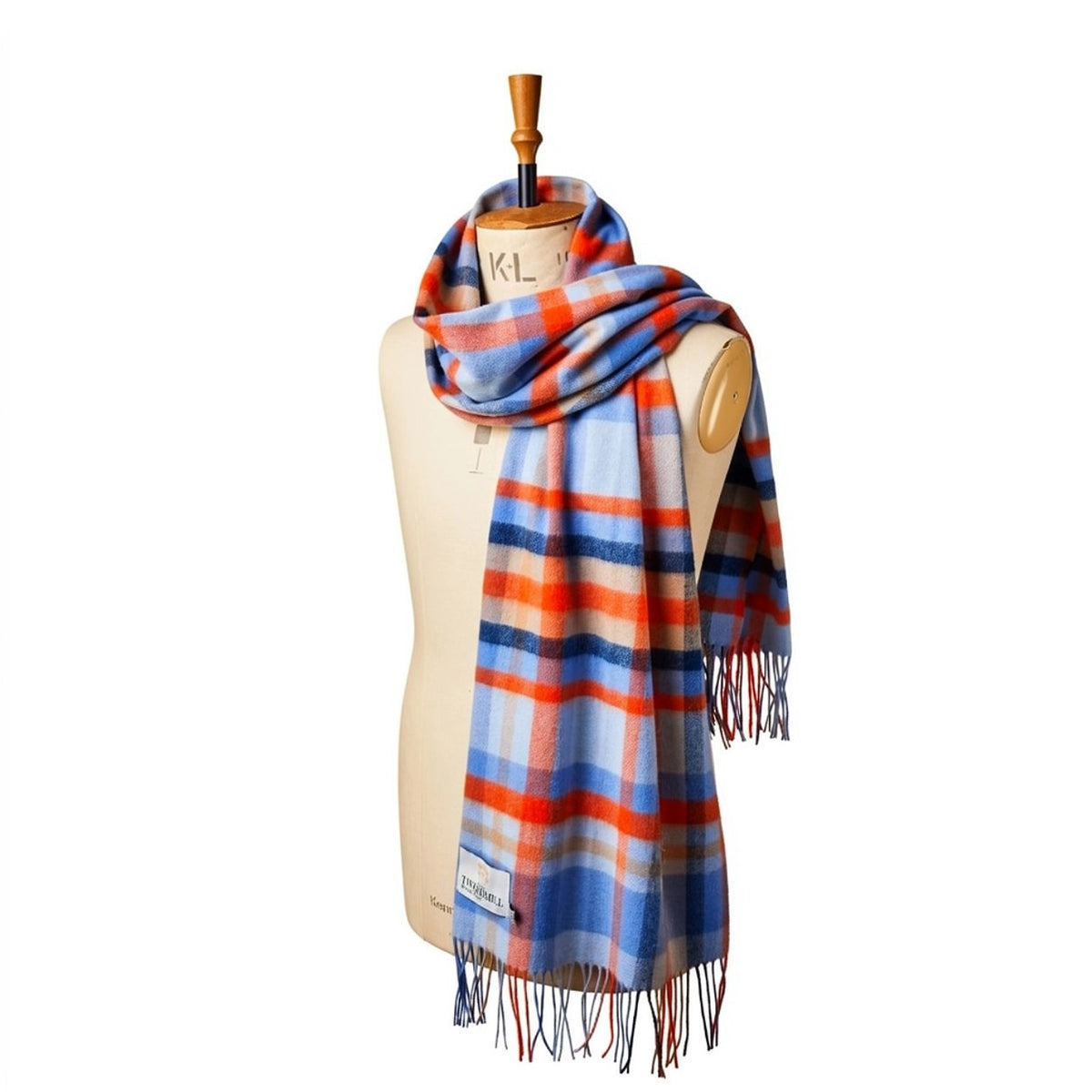 Bright Check Scarf | Santorini