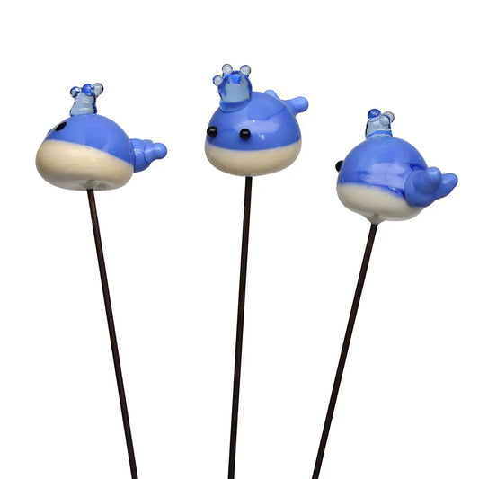 Glass Plant Stake Decoration | Whale