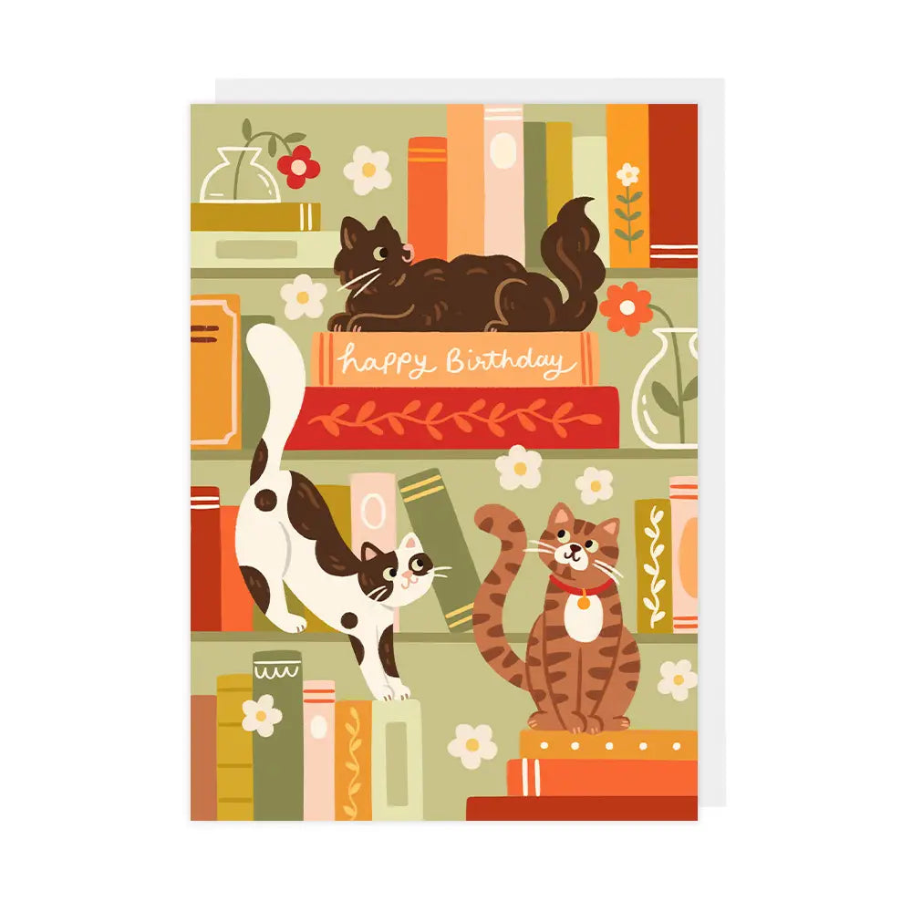 Cats + Books | Birthday Card