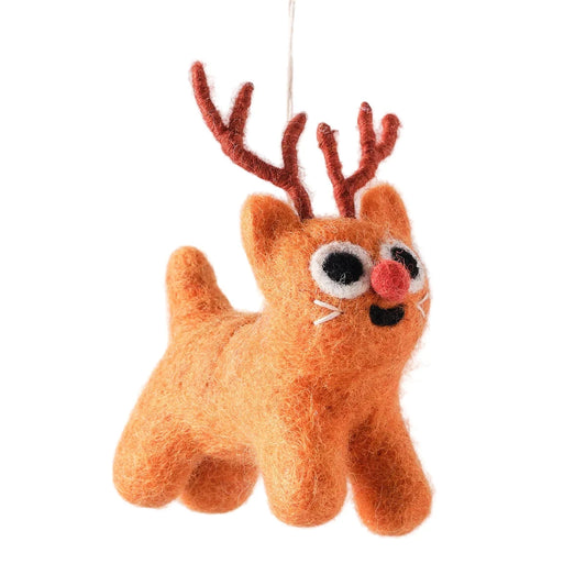 Felt Ornament | Rudy Reindeer Cat
