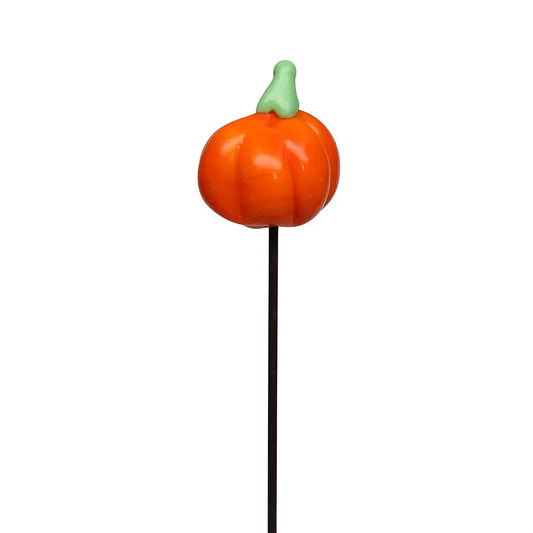 Glass Plant Stake Decoration | Pumpkin