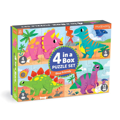 Dino Friends 4-in-a-box progressive puzzle