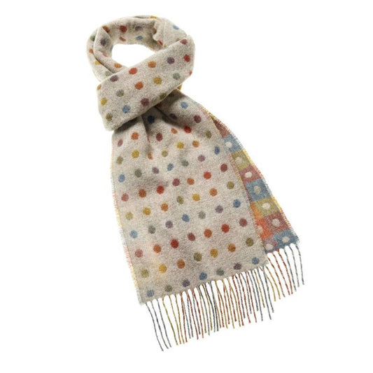 Bronte Moon | Spot Check Scarf Beige Multi - Warm Gift Shop