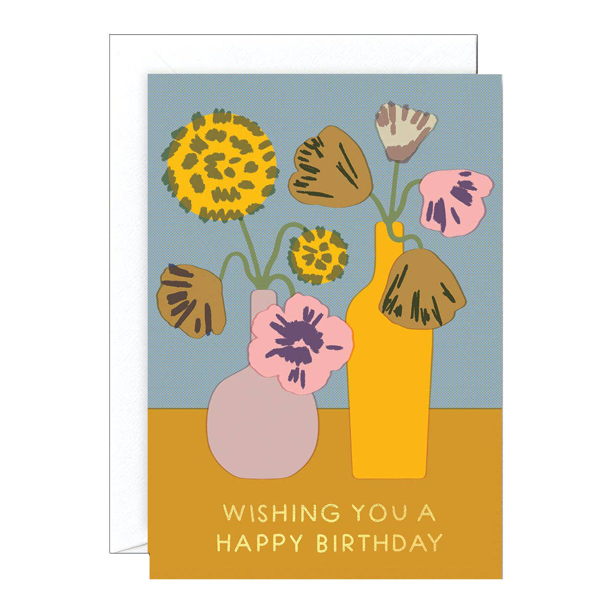 HB Flowers in Vase | Birthday Card - Warm Gift Shop