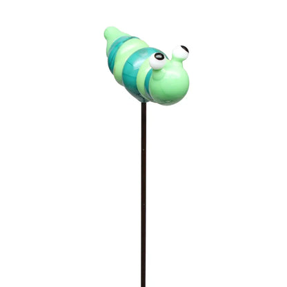 Glass Plant Stake Decoration | Caterpillar