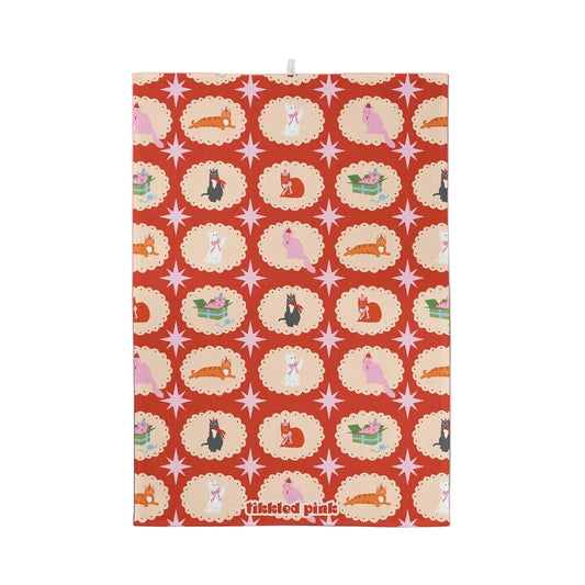 Christmas Cats Tea Towel