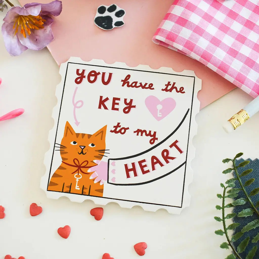 Key To My Heart Cat Sticker