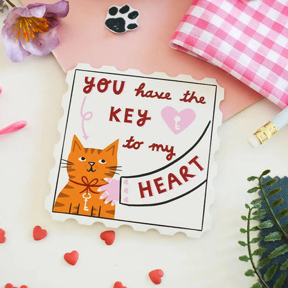 Key To My Heart Cat Sticker