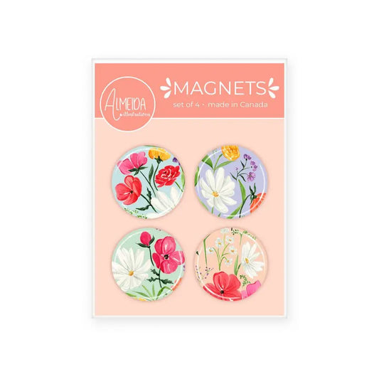 Set of 4 Magnets | Bright Florals - Warm Gift Shop