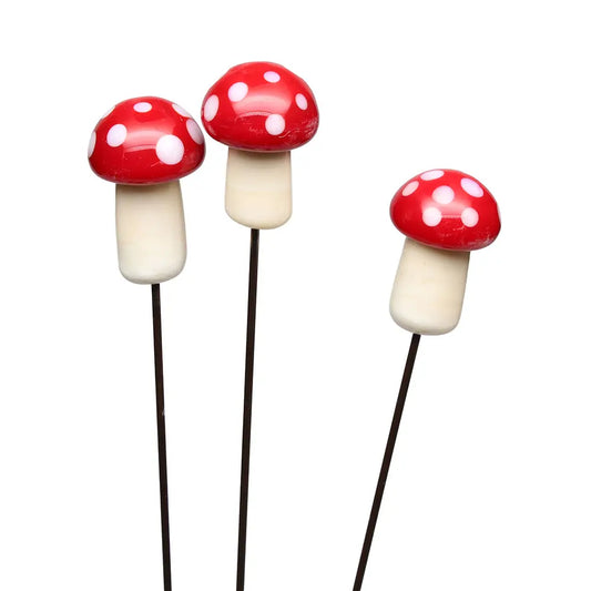 Glass Plant Stake Decoration | Mushroom