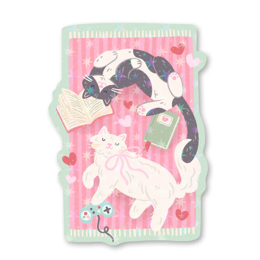 Cosy Cats Holographic Sticker
