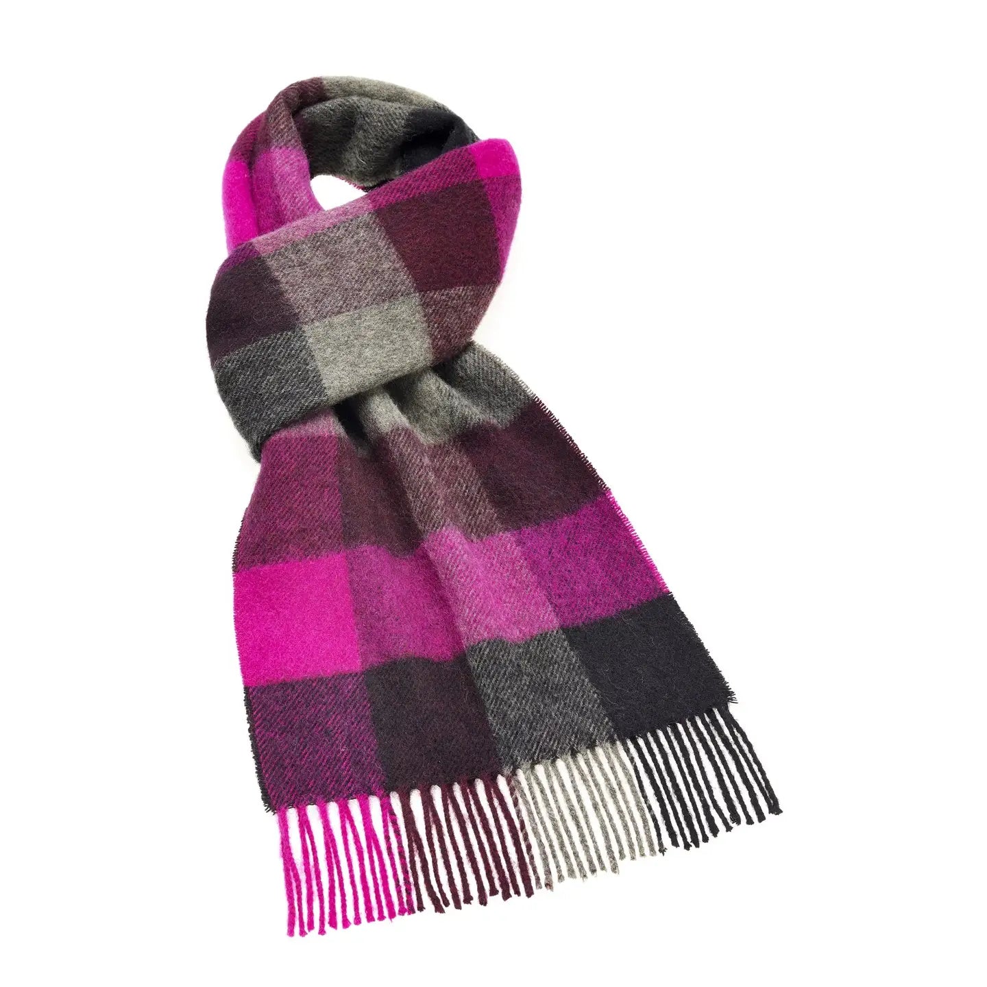 Bronte Moon | Bamburgh Fuchsia Pink Check Scarf