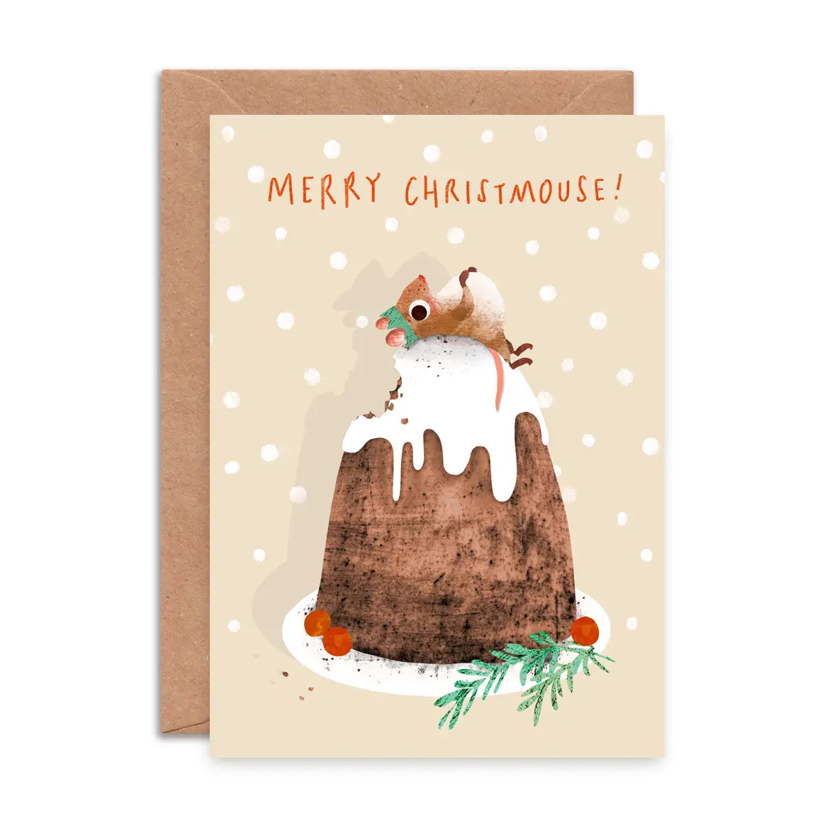 Christmas Pudding Mouse | Christmas Card