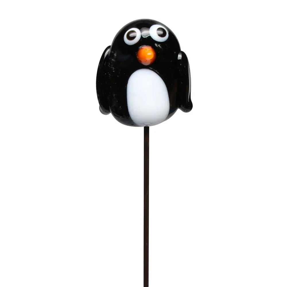 Glass Plant Stake Decoration | Penguin