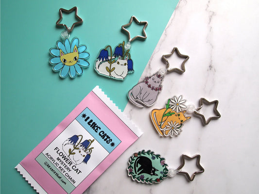 Flower Cat Keychain | Mystery Pack
