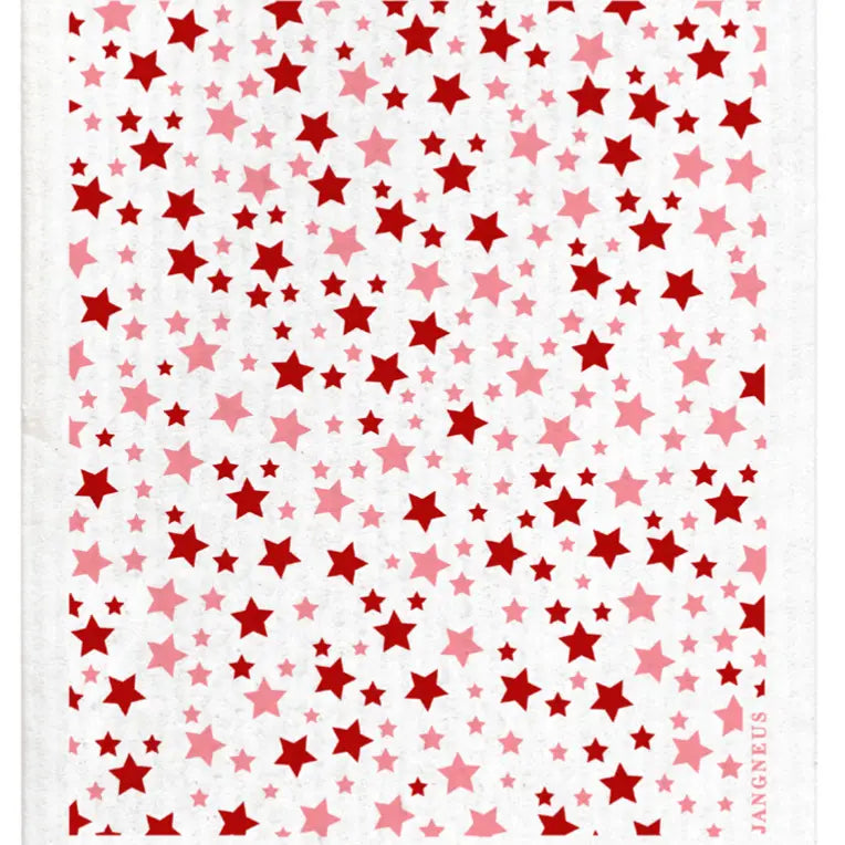 Swedish Dishcloth | Pink + Burgundy Stars