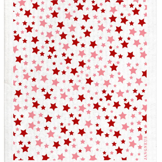 Swedish Dishcloth | Pink + Burgundy Stars